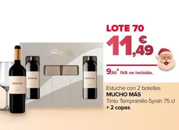 Mucho Mas - Estuche Con 2 Botellas Tinto Tempranillo-Syrah + 2 Copas