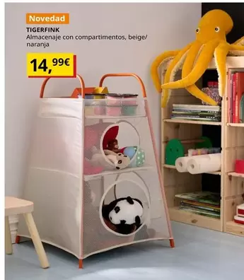 Tigerfink - Almacenaje Con Compartimentos, Beige/Naranja