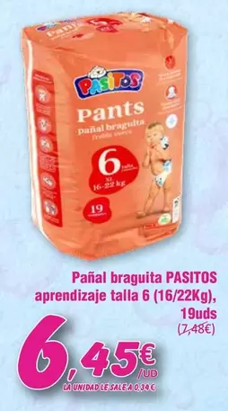 Pasitos - Panal braguita aprendrizaje talla 6