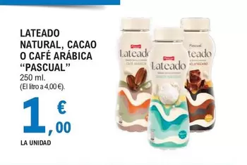 Pascual - Lateado Natural, Cacao O Cafe Arabica