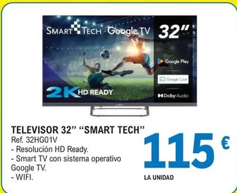 Tech - Televisor 32" Smart
