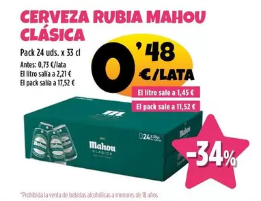Mahou - Cerveza Rubia Clasica