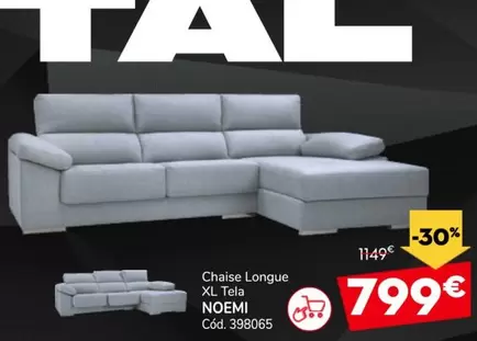 Nomen - Chaise Longue Xl Tela