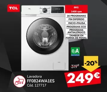 TCL - Lavadora Ff0824waweafes