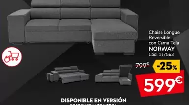 Chaise Longue Reversible Con Cama Tela