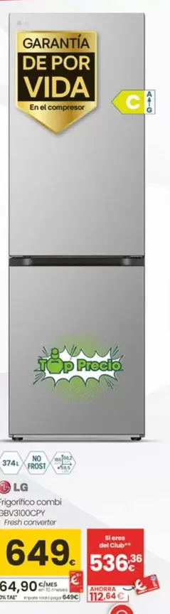 LG - Frigorífico Combi GBV3100CPY