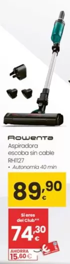 Rowenta - Aspiradora Escoba Sin Cable RH1127