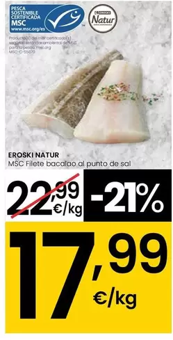 Eroski Natur - MSC Filete Bacalao Al Punto De Sal