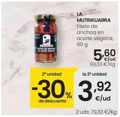 La Mutrikuarra - Filete De Anchoa En Aceite Vegetal