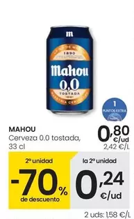 Mahou - Cerveza 0.0 Tostada