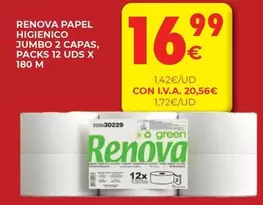Renova -  Papel Higienico Jumbo 2 Capas