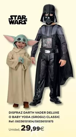 Star Wars - Disfraz Darth Vader Deluxe O Baby Yoda