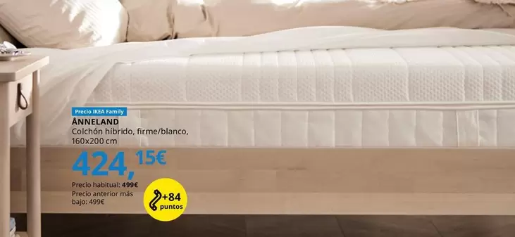 Ånneland - Colchón Híbrido, Firme/blanco