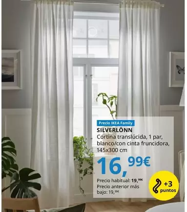 Silverlönn - Visillo, Pack De 2 Unidades, Blanco/con Cinta De Fruncir, 145x300 Cm