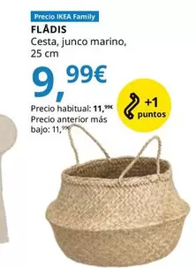 Flådis - Cesta, Junco Marino, 25 Cm