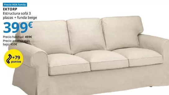 Ektorp - Sofá De 3 Plazas, Kilanda Beige Claro