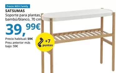 Satsumas - Soporte Para Plantas, Bambú/blanco, 70 Cm