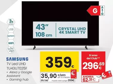 Samsung - Tv Led Uhd TU43U7025F