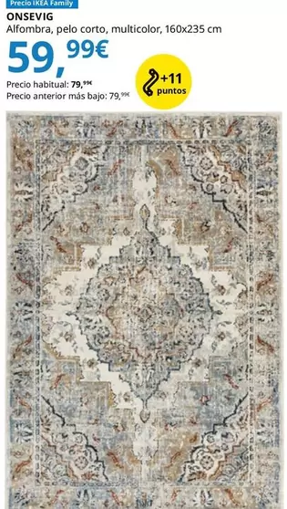 Onsevig - Alfombra, Pelo Corto, Multicolor, 160x235 Cm