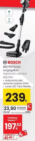 Bosch - Aspiración Escoba Bbs711w