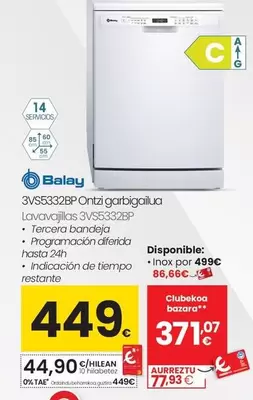 Balay - Lavavajillas 3vs5332bp