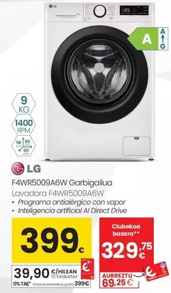 LG - Lavadora F4WR5009A6W