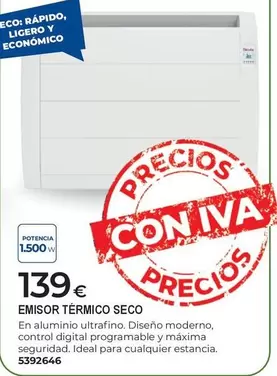 Facula - Emisor Térmico Seco