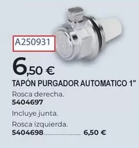 Tapón Purgador Automatico 1"