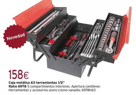 Ratio - Caja Metalca 63 Herramientas 1/2"