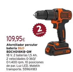Black & Decker - Atornillador Percutor Batería Bdchd18kb-qw