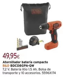 Black & Decker - Atornillador Batería Compacto Bdcd8gaqa-qw