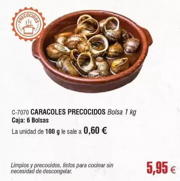 Caracoles Precocidos Bolsa