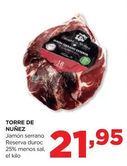 Torre de Núñez - Jamón Serrano Reserva Duroc 25% Menos Sal