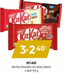 Kit Kat - Barrita Chocolate Con Leche, Blanco O Dark