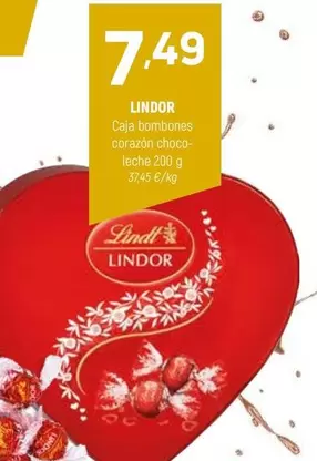 Lindor - Caja Tombones Corazon Choco- Leche