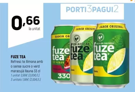 Fuze Tea - Refresa Te Limona Amb O Sense Sucre O Verd Maracuja
