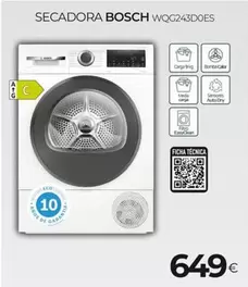 Bosch - Secadora Wqg243d0es