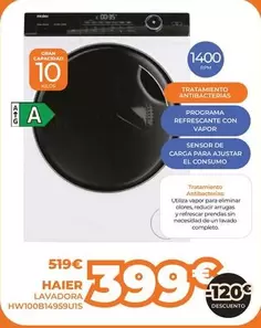 Haier - Lavadora Hw100b149593u1s