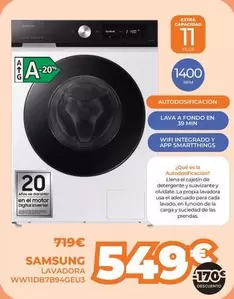 Samsung - Lavadora Ww11db7b94geu3