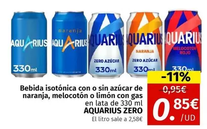 Aquarius - Bebida Isotónica Con O Sin Azucar De Naranja