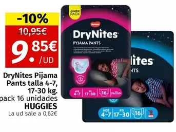 Huggies - DryNites Pijama Pants Talla 4-7/ 17-30 Kg