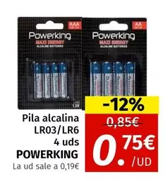 Powerking - Pila Alcalina Lr03/ Lr6 4 Uds
