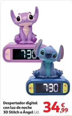 stitch - Despertador Digital Con Luz De Noche 3d Stitch O Ángel