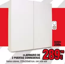 Armario De 2 Puertas Correderas