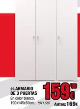 Blanco - Armario De 3 Puertas