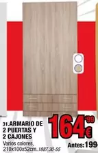 Armario De 2 Puertas Y 2 Cajones