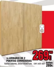 Armario De 2 Puertas Correderas