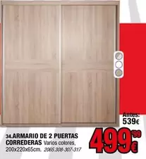 Armario De 2 Puertas Correderas