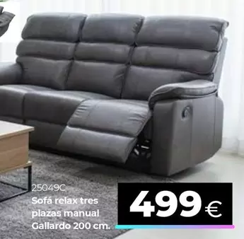 Sofá Relax Tres Plazas Manual Gallardo 200 Cm