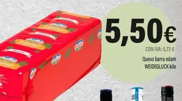 Weidegluck - Queso Barra Edam Kilo